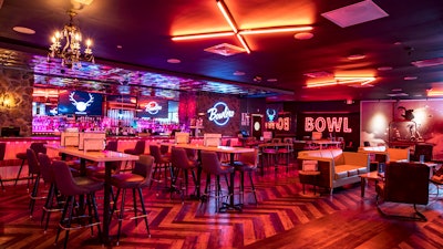 Old-School Cool: Bowlero’s retro-inspired bar and lounge.