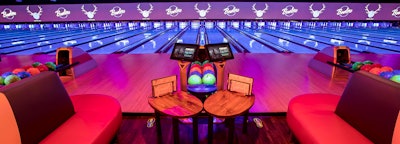 Stunning fun on over 50 lanes of blacklight bowling.