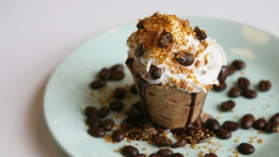 This chocolate Chipster Cookie Cup and a scoop of mocha ice cream- strikes the perfect balance