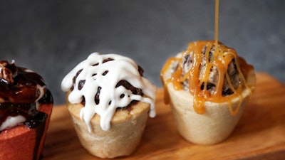 Deliciously drizzled (left to right: cannoli filling, brownie batter, cookie dough)