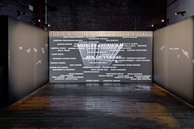HBO held an interactive pop-up exhibit inspired by the network’s new late-night series, Random Acts of Flyness, in August in New York. The exhibit, which was produced by Team Epiphany, featured vignettes inspired by the themes and cultural idioms featured in the series, which explores patriarchy, white supremacy, and sensuality through a stream-of-conscience style. The “Black Women Won’t Save Us All?” room recognized black women who have made history by broadcasting names on a screen. Attendees were invited to write the name of a black woman who has inspired them on two walls that flanked the screen.