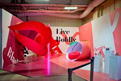 Revlon promoted three of its lipstick shades from its limited-edition collection with bold Instagram-friendly setups.