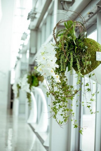 Gala Entrance Decoration with White Orchids