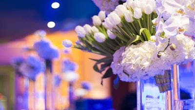 Gala Decoration with White Tulips and White Hydrangeas