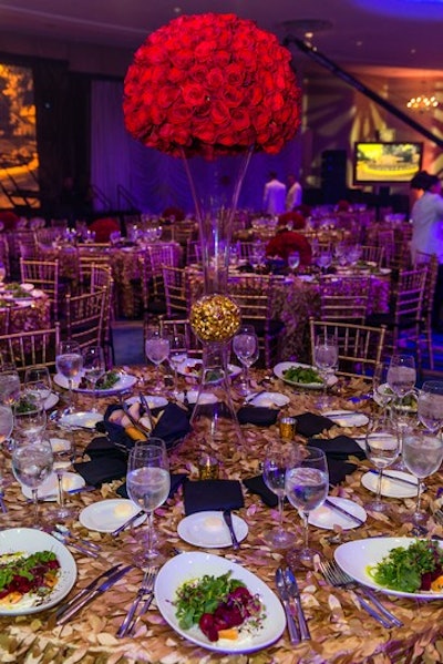 Gala Centerpiece of Red Roses