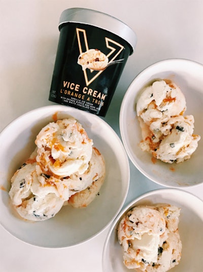 Founded by cancer survivor Dan Schorr, Vice Cream features tasty mix-ins in eight different flavors such as Choc of Shame (chocolate ice cream with brownie dough and dark chocolate shavings), Toffee Wife (peanut butter ice cream with chopped toffee bars, peanut butter cookie dough, and a toffee ripple), and Breakfast in Bed (sweet maple ice cream, sticky bun dough, pecan praline, and a touch of cream cheese). Through its “Nice Vice” program, the brand partners with national cancer institutes, donating a portion of sales to support patients, doctors, nurses, and organizations that care for patients and their families. The ice cream ($5.99 per pint) is available throughout the U.S. at retail stores.