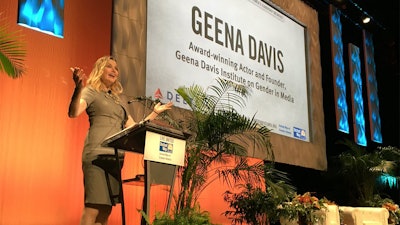 Award-Winning Actress & Philanthropist Geena Davis on the importance of female representation in the media at Women's Leadership Breakfast.