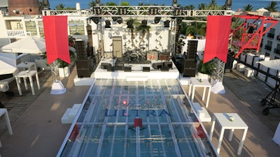 Stage And Pool Cover Panels With Truss Audio And Lighting