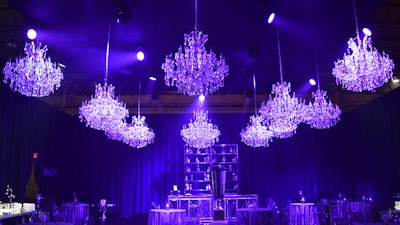 Tented Reception with Lighting on Our Crystal Chandeliers