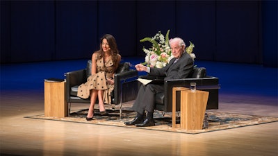 Human Rights Lawyer Amal Clooney engaged in conversation with Nick Clooney at Toronto’s Festival of the Arts.