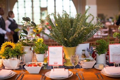 Table arrangements for the Ellis Island Gala honoring Steve Witkoff