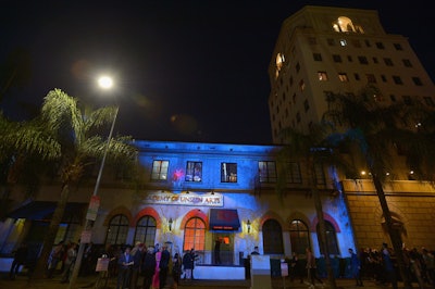 Lighting and projections transformed the Hollywood Athletic Club into the show's Academy of Unseen Arts.