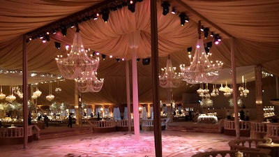 Fabric Ceiling Tent Lighting And Crystal Chandeliers