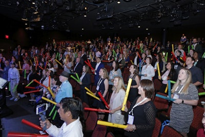 Before the keynote on Monday, Play With a Purpose created an audience icebreaker.