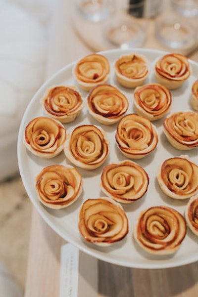 Apple rose pies—a stylized version of a classic tarte tatin—that can be made gluten free, by Little Gem in New York