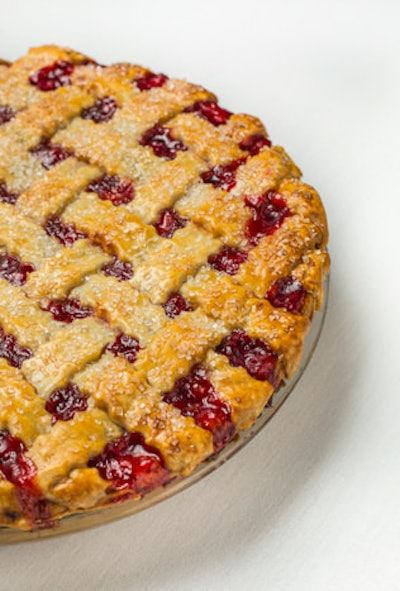 Michigan red tart cherries topped with a sugared lattice piecrust, by Cameron Mitchell Premier Events in Columbus, Ohio
