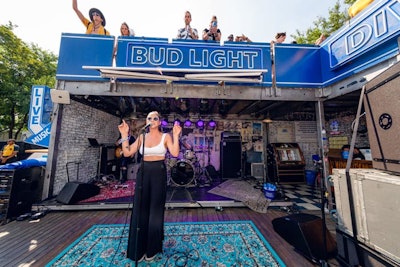 The Dive Bar Sessions traveled to music festivals including Panorama in July. Emerging artists, including Olivia Noelle, performed at the activation, which featured a rooftop from which guests could watch performances.