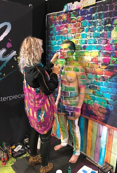 The team of artists at the Body of Art incorporates body art and installation into events, creating work for film, fashion, editorial, and live events, including painted logos. Depending on the event and crowd, the models can wear costume pieces for more coverage.