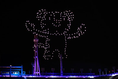 Following its Guinness World Record-breaking drone light show at the opening ceremony for the Winter Olympics in Pyeongchang, Intel brought back the performance at the closing ceremony in February. The live 300-drone performance featured creative light illustrations in the sky, including the Olympics mascot Soohorang, a white tiger.