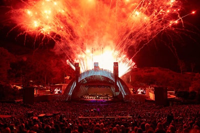 For Katy Perry's 'Firework,' the Bowl was illuminated with, you guessed it, fireworks.