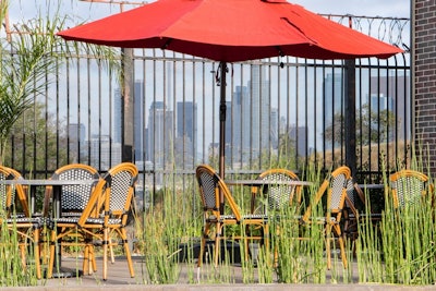 Outdoor View of Patio with Downtown LA Views