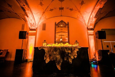 At the premiere party the night before, DJ Daisy O'Dell performed on a candle-covered altar.
