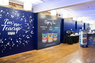 The pop-up served guests Tetley’s three new Super Tea flavors: Boost, Immune, and Antiox. The pop-up also featured a branded photo wall decorated with shattered pieces of teacups.