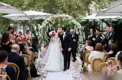 Rooftop wedding ceremony at Bryant Park Grill