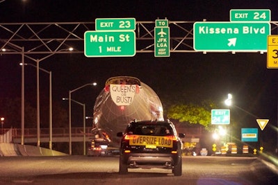 'Connie' heads to J.F.K. airport in Queens.