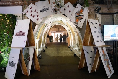 Advoc8 produced CNN's annual post-WHCD brunch in April at Long View Gallery. A 'House of Cards' tunnel featured oversize playing cards decorated with donkeys, elephants, the White House, and an orange-hued King.