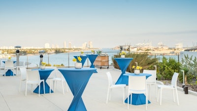 Rooftop Terraces and Observation Deck: outdoor environment with panoramic views of Biscayne Bay and Downtown Miami.
