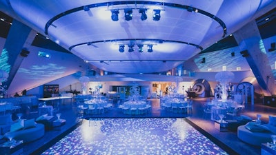 Baptist Health South Florida Gallery: interactive LED dancefloor and staging with professional audio systems.