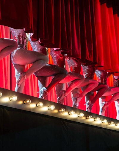 At this year's Robin Hood benefit, a red curtain revealed the legs of dancers who performed Rockette-like moves.
