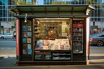 Columbia Journalism Review's 'Fake News Stand' was staged October 30 near New York's Bryant Park. The pop-up was stocked with publications that resembled actual magazines and newspapers but featured fake news headlines plucked from the Internet.