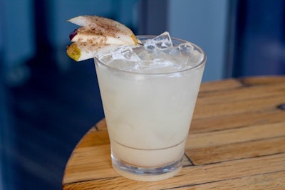 Industry Kitchen in New York serves the Autumn Cobbler, created by head bartender Jeremy Strawn. The drink has Lairds Applejack whiskey, pear liquor, lemon juice, and cinnamon bark.