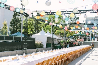 One exception was a dinner during the Los Angeles Times Food Bowl Night Market in May. Instead of a rural location, Outstanding in the Field popped up in the middle of Los Angeles's Grand Park.