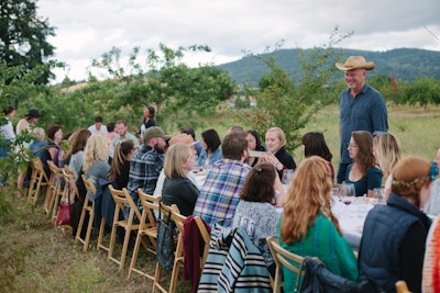 Outstanding in the Field’s pop-up dinner parties are known for their single long table and stunning locations on farms, beaches, mountaintops, and more.