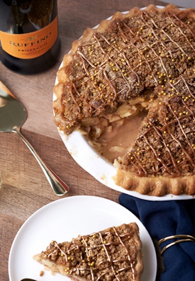 Ruffino Wines and Little Pie Company have created a salted caramel Prosecco pie. The seasonal dessert features apples, brown sugar, salted caramel, and the brand’s Prosecco. The bubbly confections are available in two sizes: a 5-inch personal pie ($9.50) or 10-inch ($35). The limited-edition pie is available until December 31 at Little Pie Company in New York or online on the pie shop's website; shipping is offered nationwide.