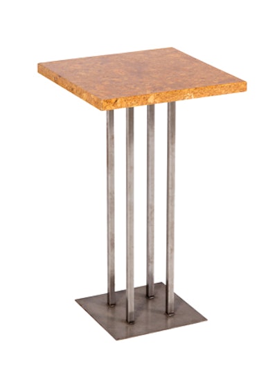 Square cork bar table, $441 per week or $397 for one to three days, available in Southern California from FormDecor