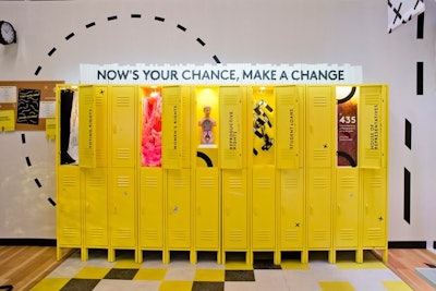 “Ace the Midterms' was created in collaboration with actress and activist Yara Shahidi and her eighteenx18 initiative and featured a high school-inspired look with lockers, bleachers, and voting booths.