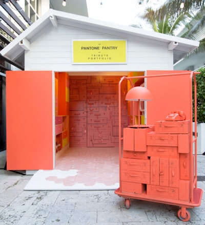 At this year’s Art Basel in Miami Beach, Tribute Portfolio, Marriott International’s newest collection of independent hotels, announced its partnership with Pantone and debuted the first in a series of experiential pop-ups that celebrate color and travel. The Pantone Pantry by Tribute Portfolio at the Royal Palm South Beach Miami Resort coincided with the reveal of the Pantone Color of the Year and featured travel-inspired installations in the orange-y hue. The pop-up reimagined a traditional hotel experience with a concierge desk, a cabinet of curiosities, and a hidden hotel guest room.