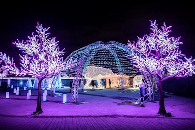 The festival, which takes over nearly the entire grounds of Ontario Place, features numerous light displays inspired by the North Pole.