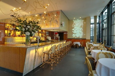 The main bar and bar dining section