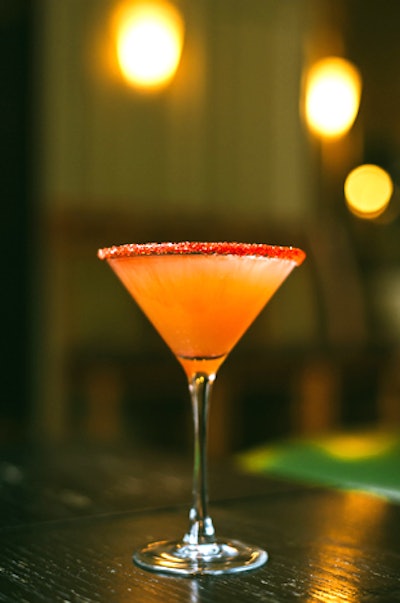 The Italian margarita at Davio’s Northern Italian Steakhouse is made with silver tequila, limoncello, blood orange juice, simple syrup, and Campari. The restaurant has 10 locations along the East Coast and one in Irvine, California.