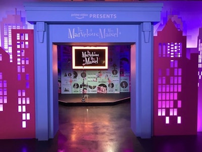 Of course, some spaces just wanted to give guests that fun photo op. New for Los Angeles was a room called Claim the Stage, a partnership with Amazon Prime Video's The Marvelous Mrs. Maisel. Guests took photo ops on the stage with their names on the marquee.