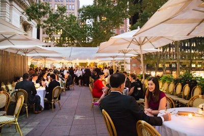 Our rooftop includes a full bar and beautiful views of Bryant Park