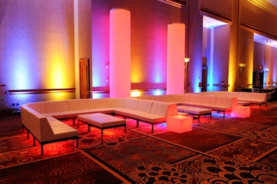 Totally Mod, a Quest Events Company, offers soft seating in its Cove configuration with under lighting, along with its straight ottoman. Options are available in a variety of colors including the on-trend vibrant coral, plus custom branding. The geo square, available as battery operated or as a plug-in, also comes in a range of colors. Pricing is available upon request, and the items are offered throughout the U.S.
