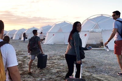 Netflix's Fyre shows festival attendees dragging their luggage to disaster relief tents. They were initially promised luxury lodging.