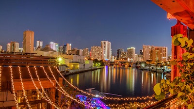 Night View of Miami Skyline