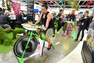 Stationary bikes allowed guests to unwind.